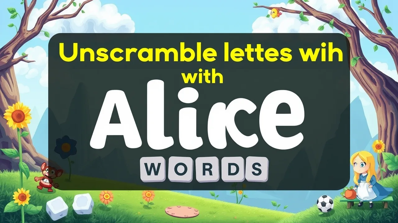 Unscramble Letters with World of Alice Make Words Puzzle Skills image
