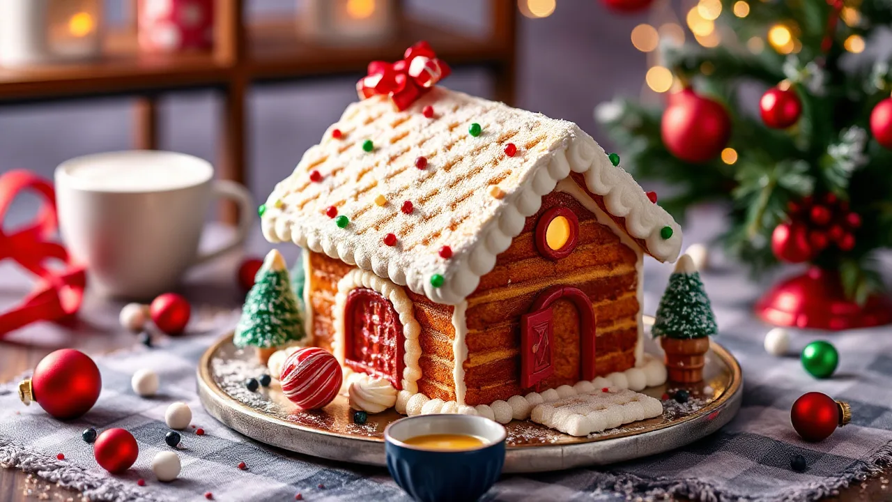 Delicious Christmas Treats in Christmas House Cake Recipe image