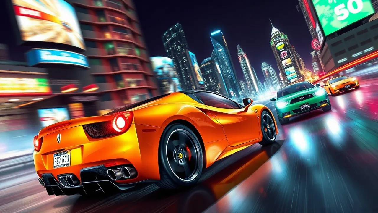Crazy City Race: Turbo-Charged Action image