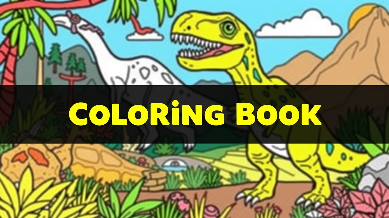 Color Your Way to Dinosaur Fun with Dinos Coloring Book image