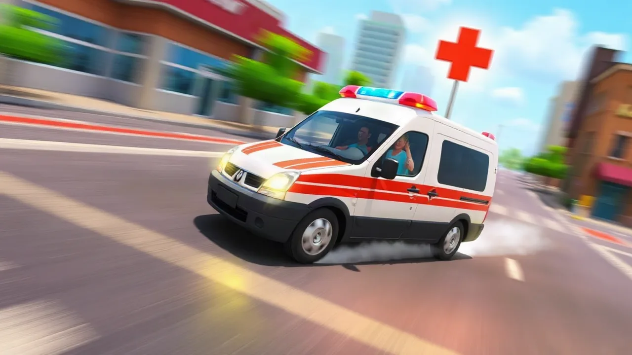 Speeding to the Rescue: Ambulance Driver 3D image