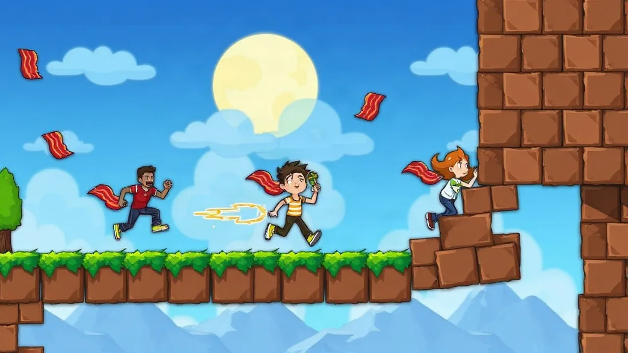 Noob vs Bacon Jumping: Arcade Action Unleashed image