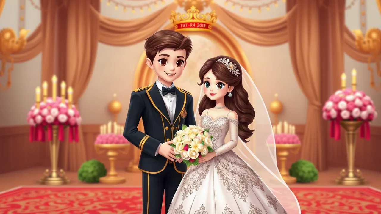 Join the Royal Couple Wedding Invitation in a fun dress-up game! image