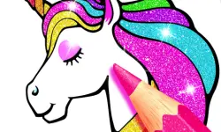 Unicorn Coloring Book Glitter