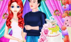 Mermaid Girl Wedding Cooking Cake